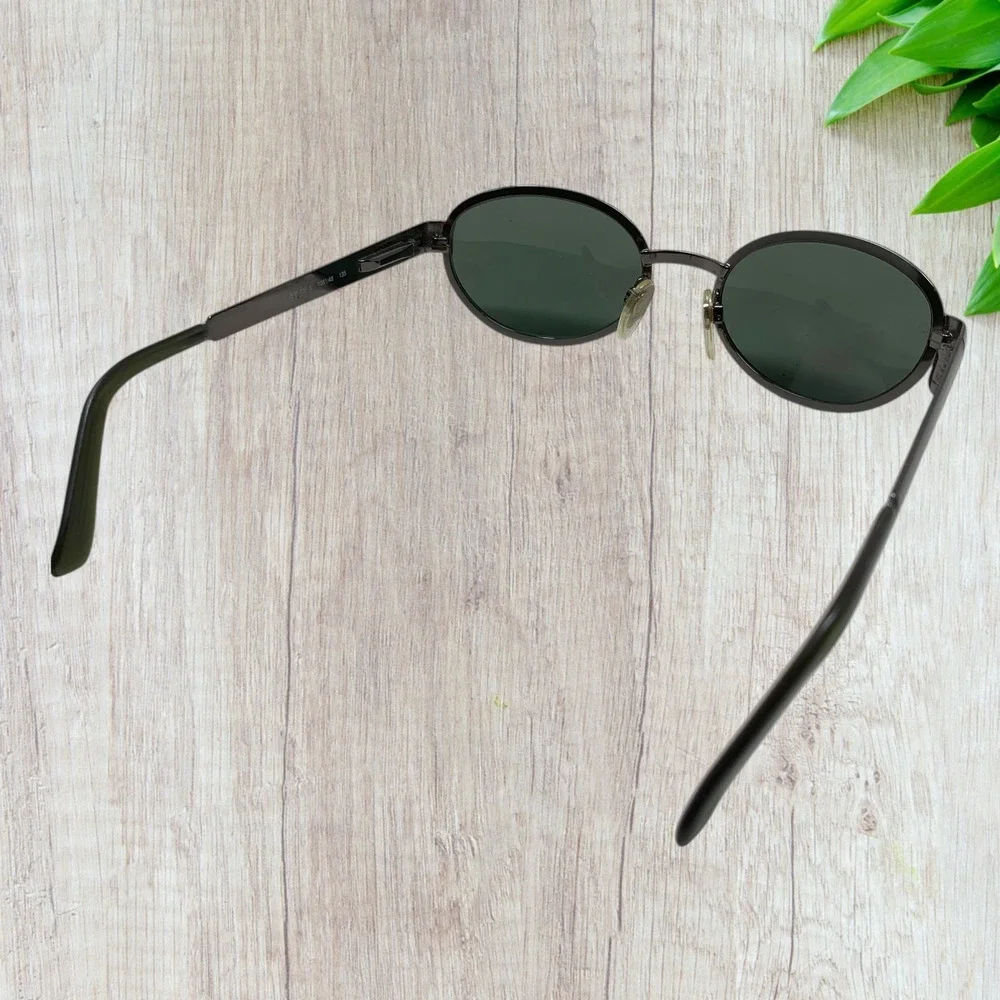 Brooks Brothers BB 199-S Sunglasses Matte Silver Black Oval Italy 1081/48 135